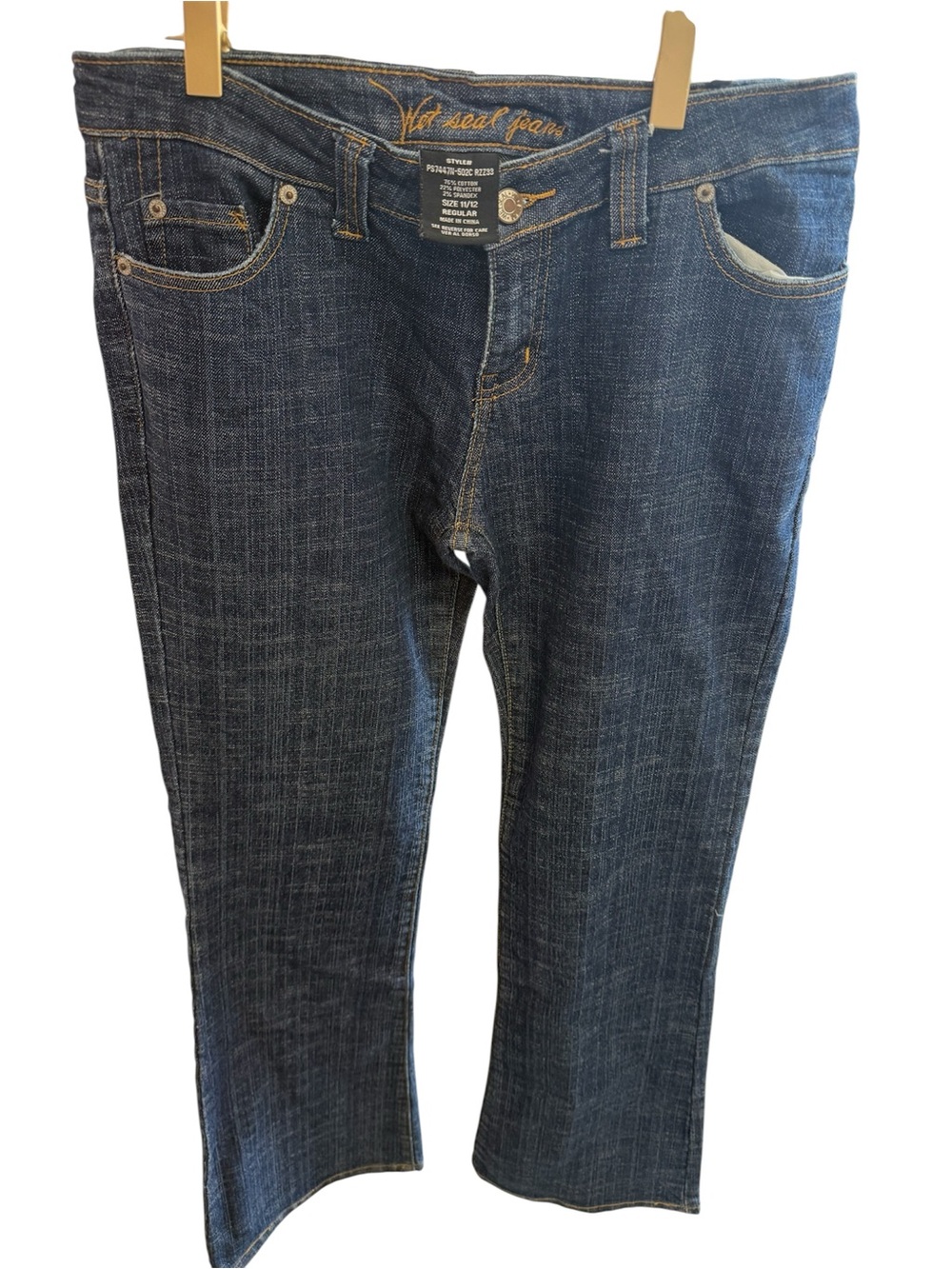 Wet Seal Boot Cut Jeans in Dark Blue Denim